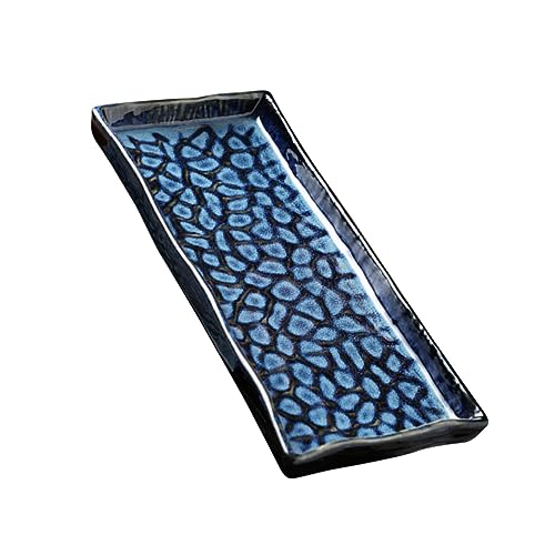 Cabilock Plato Rectangular Relieve Plato De Para Sushi Para Servir Fruta Pescado Pasta y Aperitivos Casa o Restaurante