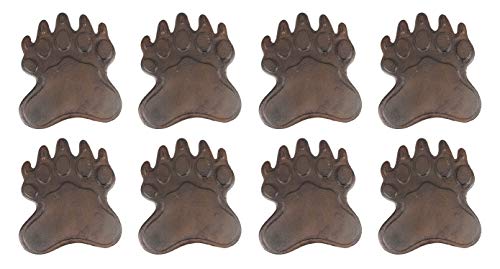 Zeckos Set of 8 Cast Iron Bear Footprint Garden Stepping Stones