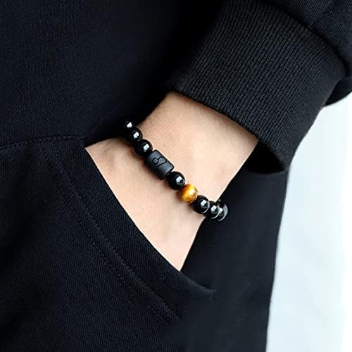 CSIYANJRY99 Zodiac Bracelets for Men Women Zodiac Sign 12 Constellation Horoscope Bracelet 8mm Natural Obsidian Hematite Onyx Tiger Eye Beads Stretch Bracelet - Image 5