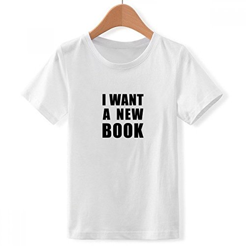 T-shirt Blanc Je Veux Un Nouveau Livre pour Garçon : Finie la Panne d'Inspiration Vestimentaire