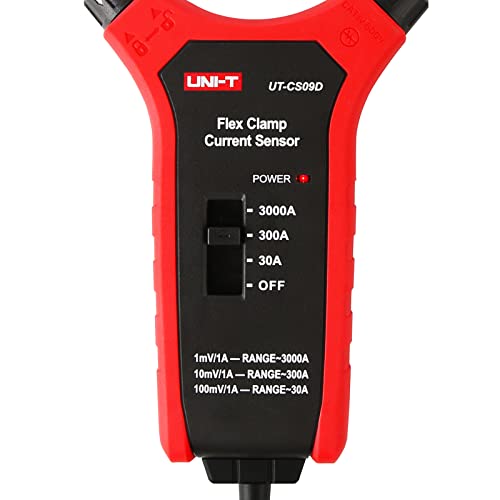 Image of UNI-T Flexible Current Probe UT-CS09D, 18 inch Flex Clamp, 0.1A Resolution, 3000A Current Paired with UT208B / UT206B Digital Clamp Meter, 500Hz Frequency Response, 1-Meter Drop Durability