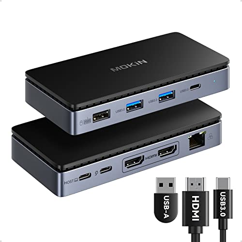 Usb C Laptop Docking Station,Dual 4K@60Hz Hdmi Monitor Display Port,Hub Multiport Adapter For Dual Monitor,8 In 1 Usb C Dock,3*Usb 3.0,Gigabit Ethernet,100W Pd,Compatible For Dell/Hp/Macbook Laptops #TOP12