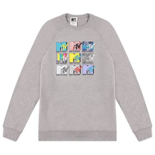 Mtv 90S Classic Hoodie Sweatshirt - Mens Logo Iconic Crewneck Sweatshirt - 80S 90S I Want My Shirt (Heather Grey, Large) #TOP23