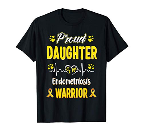proud Daughter Endometriosis warrior awareness ribbon Yellow Camiseta