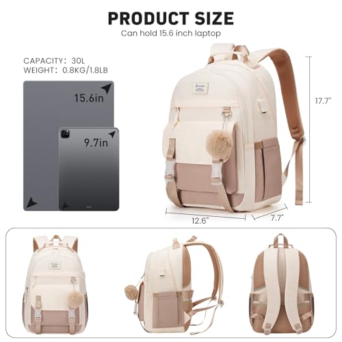 School Backpack for Teen Girls, 15.6 Inch College Backpack Elementary Middle High School Bag Large Cute Bookbags, Lightweight Laptop Backpacks Casual Daypack Kids Book Bag for Women Students - Image 4