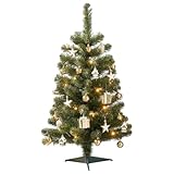 Black Box Trees Joy Kunstkerstboom met 26 ornamenten en LED-lampjes - H90 x Ø50 cm - Groen. Rood