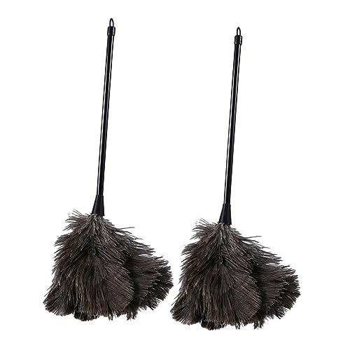 Mobestech Spolverino Di Piume Naturali Con Manico Lungo Leggero Piumino Per Spolverare Casa Ufficio E Auto Strumento Per Pulizia Delicata Senza Graffi