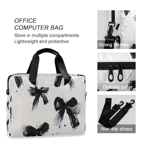 Maletín para portátil ALAZA con diseño Black Bow, 13-15.6 in miniatura 6