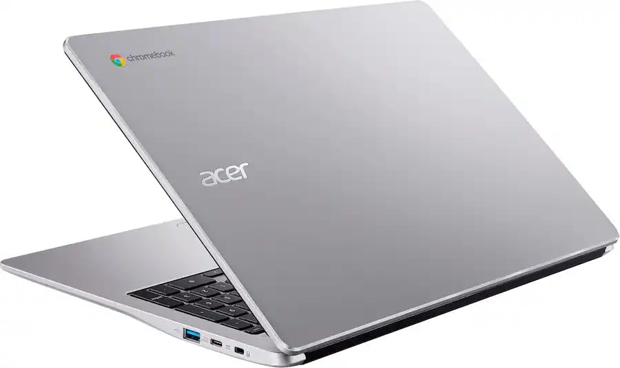 Image of acer Chromebook 315 CB315-4H-C0BR 15.6 inch Full HD Laptop, Intel Celeron N4500 1.1GHz, 4GB RAM, 64GB eMMC, ChromeOS, Silver