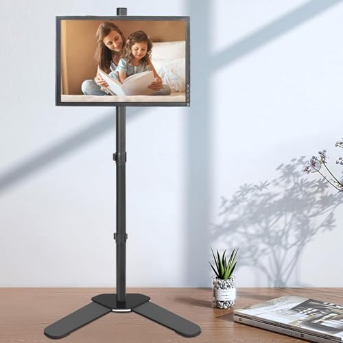 Support de sol TV haut de gamme orientable avec base compacte en acier - 2