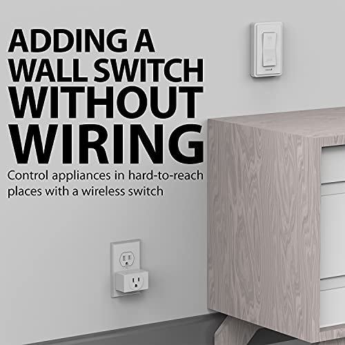 Fosmon Wireless Remote Control Electrical Outlet Switch- Etl Listed, (15A, 125V 1875W) Wireless Outlet Plug With Wall Switch & Braille (On/Off) Mark For Lights, Household Appliances, Expandable #TOP1