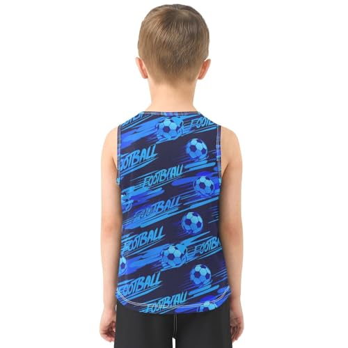 Football Motion Graphic Blue Boys Tank Tops Quik Dry Toddler Tank Top Undershirts T-Shirts for Kids,3T3
