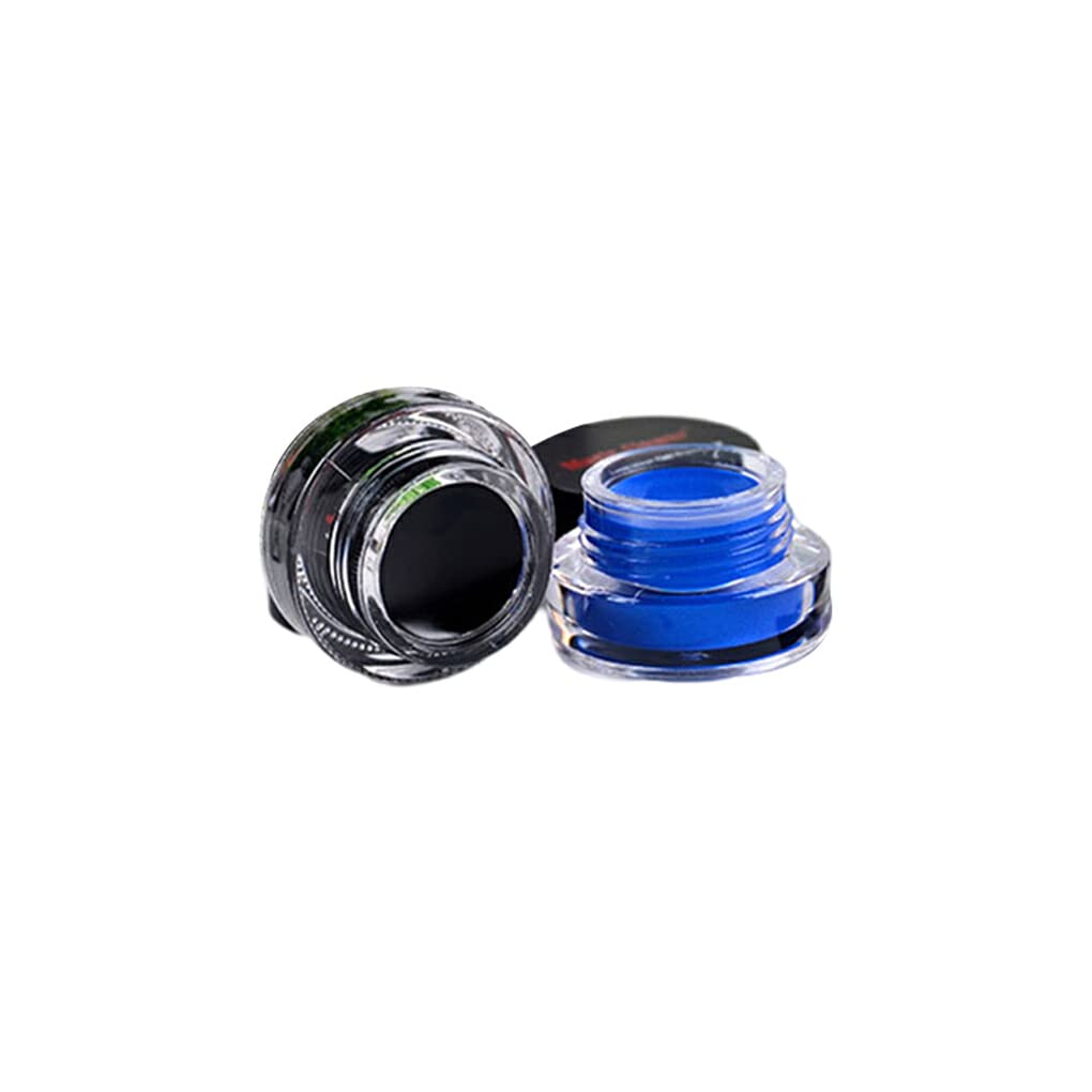siduytin Delineadores de ojos en Gel a prueba de manchas, 2 botellas, de larga duración, de secado rápido, sombra de ojos, crema para fiesta, cosméticos para mujer, accesorios personales, Azul negro