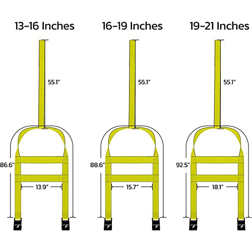 Noa Store Tow Car Dolly Straps - Adjustable Dolly Basket Straps with Flat Hooks - 3330 Lb Load Capacity Car Tow Dolly for Safe and Secure Vehicle Transport - Pack of 2 - Thumbnail 3