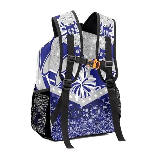Cheer Blue Grey Cheerleader School Backpack Waterproof Shoulder Bag for Sport Training Competition Gift2