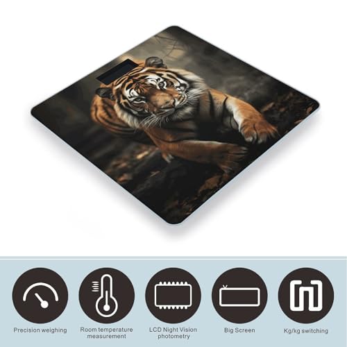 Báscula Digital de Baño con Pantalla LED y Plataforma de Vidrio Templado miniatura 3