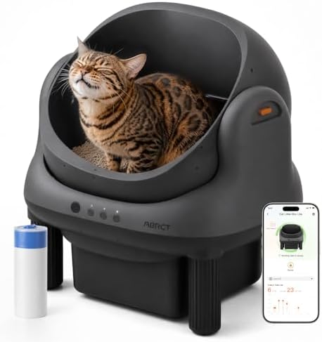 ABRCT Open Top L1 Self Cleaning Litter Box,Electronic Hands-Free,...
