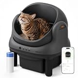 ABRCT Open Top L1 Self Cleaning Litter Box,Electronic Hands-Free,Smart Robot,Automatic Cleaning Litter Box-App Control and Safe Anti-Pinch,with Safety Sensors and Liner for Medium-Sized Cats,Black