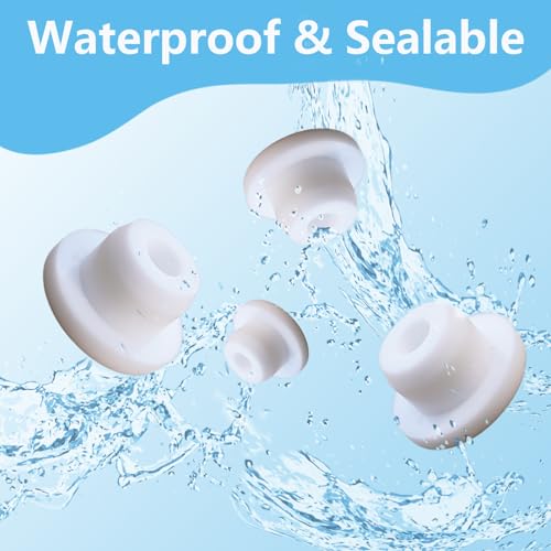 Image of 12 PCS Bathtub Jet Covers Silicone Hole Plug White Tube Plugs Waterproof Bathtub Plug Fit for 14mm Bathtub Hole