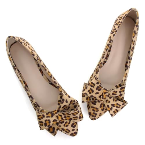 Image of TN TANGNEST Flats Shoes Women Comfort Casual Loafers | Classic Pointed Toe Bowknot Flats Cute Slip On Flats, Wear to Work Travel Walk