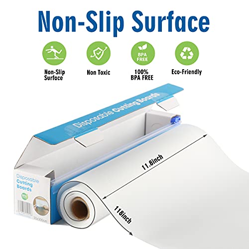 Kolox Disposable Cutting Board With Built In Sliding Cutter, 10Ft, Easy Clean-Up And Convenient Use, Large Flexible Chopping Boards For Bbq, Kitchen, Travel & Outdoor #TOP6