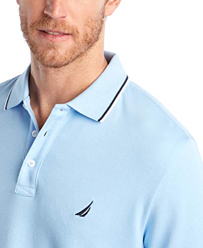 Image of Nautica Men's Classic Fit Short Sleeve Dual Tipped Collar Polo Shirt