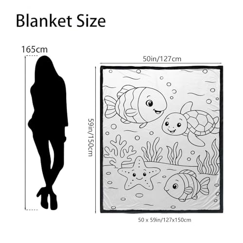 Couverture à colorier lavable et réutilisable pour lit et canapé - 7