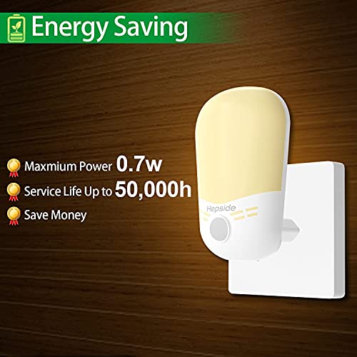 Hepside Nachtlampje, stopcontact, 2 stuks, nachtlampje voor kinderen, met schemeringssensor, automatisch aan/uit… - Afbeelding 5