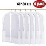 fundas para ropa antihumedad 【TAMAÑO & PACK】La cubierta de 6 paquetes, 90/100/120 cm (largo) * 60 cm (ancho) le brinda la mejor flexibilidad y opciones de transporte confiables para trajes, chaquetas deportivas, chaquetas, camisas, camisas, vestidos, etc. [Nota]: La medida de la mano tendrá un espacio de unos 2 cm.