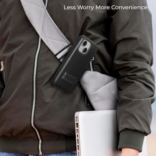 MOTIVE for iPhone 15 Case with Belt Clip, Magnetic Compatible with MagSafe, Shell Holster Combo, Shockproof Cover, iPhone 15 Case with Clip & Kickstand, 6.1" | Black V2 by MOTIVE - Used condition - Image 8