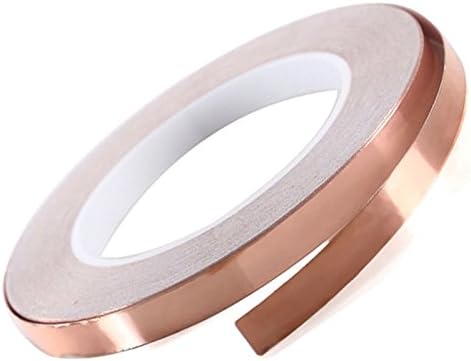 Skycabin Copper Foil Tape with Conductive Adhesive (10mmx25meters) - EMI Shielding Conductive Adhesive for Crafts, Stained Glass, Soldering, Electrical Repairs, Grounding, EMI Shielding