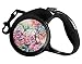Watercolor Floral Retractable Dog Leash - Large