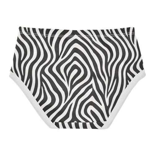 Joisal Black White Zebra Stripes Panties for Girl Toddler Underwear Floral Cotton Personalized Underpants Briefs 2t2