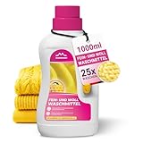 ALPENWERT Wollwaschmittel 1L - Spezialwaschmittel für Wolle & Feinwäsche - Schonende Reinigung für Merinowolle, Kaschmir & Strick - erhält Fasern weich, schützt Form & Farbe