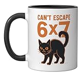 Haunted Black Cat Funny Math Meme 6x7 Halloween Algebra Joke Ceramic Mug, Black/White