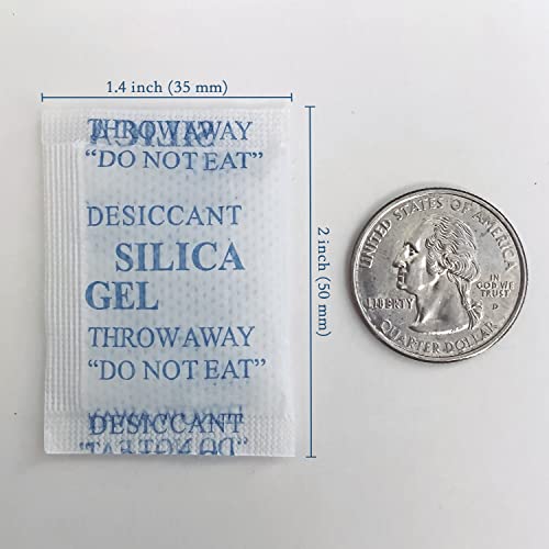 Image of 2g Silica Gel Desiccant Packets (100 Packs), Humidity Moisture Absorbers | Rechargeable Desiccant Bag for Home First Aid Kits; Moisture Control Dehumidifier Packs for Storage; Tear-resistant Packaging