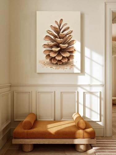 Texture 3D tableau pomme de pin moderne toile abstraite décoration murale maison - 6