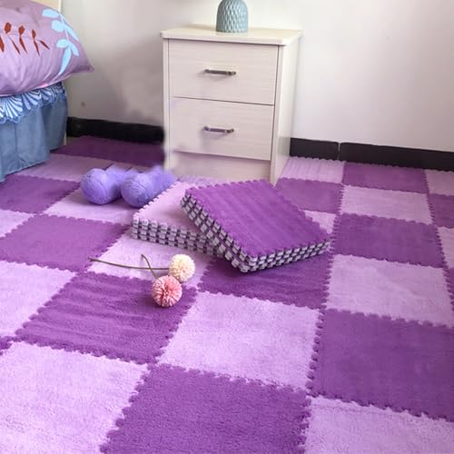 �t�H�[���p�Y���}�b�g�A 10������ 30x30cm �v���b�V���t�H�[���p�Y���t���A�}�b�g �A�����X�N�G�A�J�[�y�b�g�^�C�� �\�t�g�v���C�}�b�g ���r���O���[�� �Q�� ���O�p(Purple+pink)