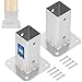 Produktbild KOTARBAU® 2er Set Aufschraubhülse 60 x 60 mm Vierkantholzpfosten Pfosten Bodenhülse Zaunträger Hülse Bodenplatte Pfostenträger aufschrauben Anker Feuerverzinkt