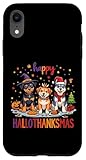 Feliz Hola, Gracias, Perros, Lindo trío de Vacaciones Carcasa para iPhone XR
