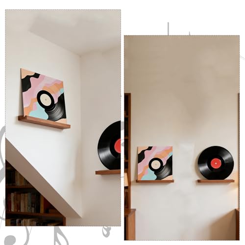 Support mural pour disques vinyles en bois pour ranger sans abîmer - 8