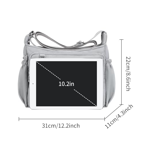 Image of Crossbody Bag for Women Waterproof Shoulder Bag Multi Pockets Nylon Purse | Small /Large,Anti Theft Shoulder Handbags,Lightweight,for Travel /Work /Daily Use,Adjustable Shoulder Strap