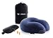 Produktbild VAN BEEKEN - Nackenkissen aus Memory Foam - für Reisen - mit Schlafmaske, Ohrstöpseln & Transportbeutel - Blau