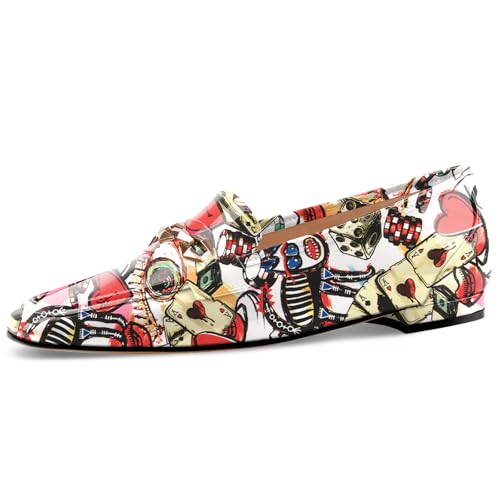 Image of Oh Mispares Womens Loafers Square Toe Low Heel Penny Loafers Fashion Comfortable Slip on Flats Casual Dressy Shoes for Women Work Office Patent Leather