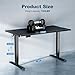 DUMOS 48 Inch Electric Standing Desk Height Adjustable, Sit to Stand Up Computer Workstations Work PC Table Home Office Study Writing Gaming Desks with Memory Presets for Walking Pad, Bedroom, Black