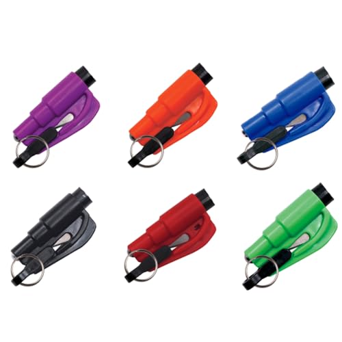 Image of 6Pcs Car Window Breaker, Seat Belt Cutter, Window Breaker, Seatbelt Cutter, Window Breaker and Seat Belt Cutter, Life Hammer with Seatbelt Cutter for Land & Underwater Automotive Escape Tool
