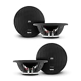 DS18 PRO-FR6NEO 6.5' Car Speaker Full-Range with Silver Aluminum Bullet 450 Watts Max 225 Watts RMS 4-Ohms Grill Included Neodymium Magnet Loudspeaker Pro Car Audio. Speaker Wire Included - 4 Speakers
