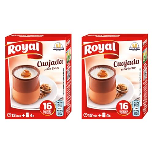 Royal Cuajada Tradicional Azucarada en Polvo 16 Raciones, 48g, 48 gramo, 1 (Paquete de 2)
