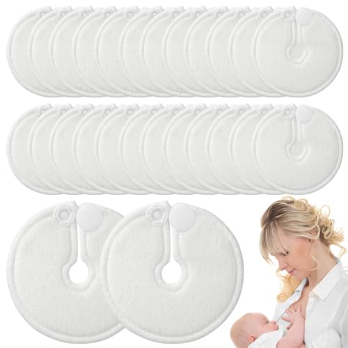 BAOZOON 24 Pack G Tube Button Covers Tube Pad Holder Abdominal G Tube Button Pads Feeding Tube Supplies Soft Absorbent Cotton Pads for Breastfeeding Nursing Care(White)