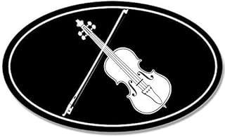 Oval Violin and Bow Crossed 3M Reflective Sticker| Classical Music Violinist